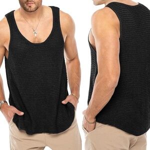 Lanliun Mesh Tank Top XL Gently worn 100% viscose Clingy stretchable see through